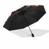 Winter Tiger Treasure Pattern Umbrella, Portable and Foldable Design, 8 Ribs, a Casual Accessory for Halloween, Christmas, and Birthday Gifts.
