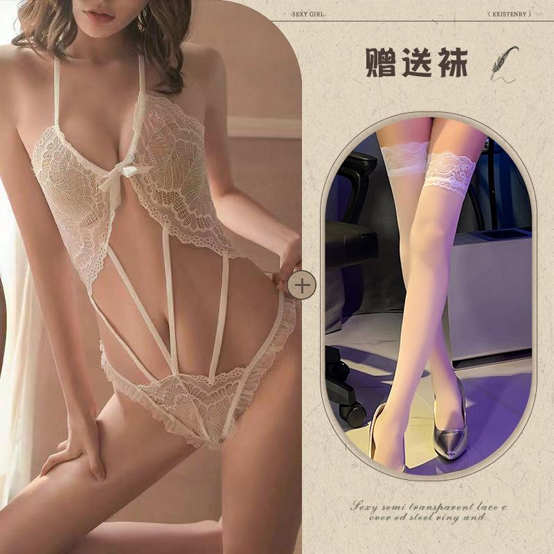 Night listening incense new sexy underwear sexy lace temptation perspective hot couple flirting pajamas onesie set