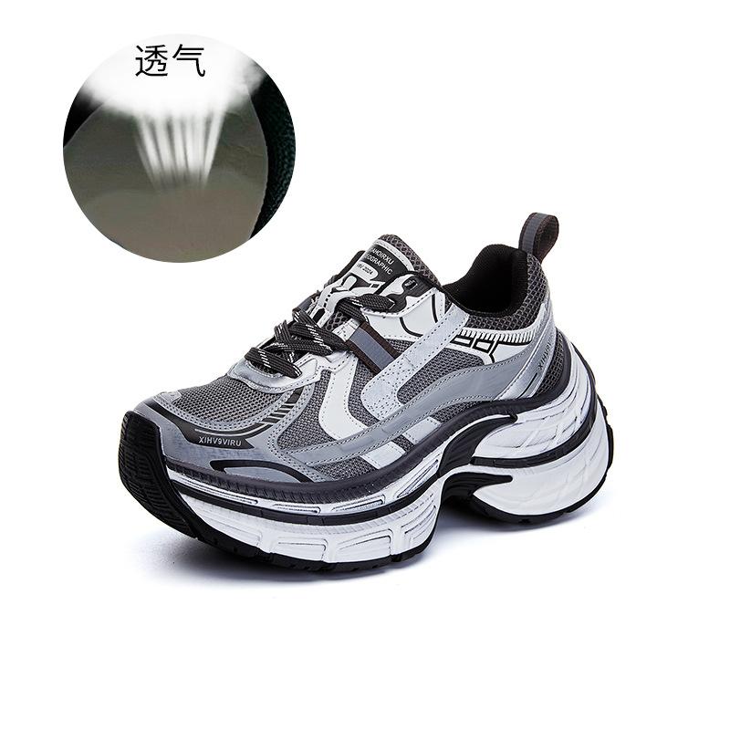 Platform dad shoes women's 2025 spring new color matching retro dirty sports shoes women's casual versatile running women's shoes