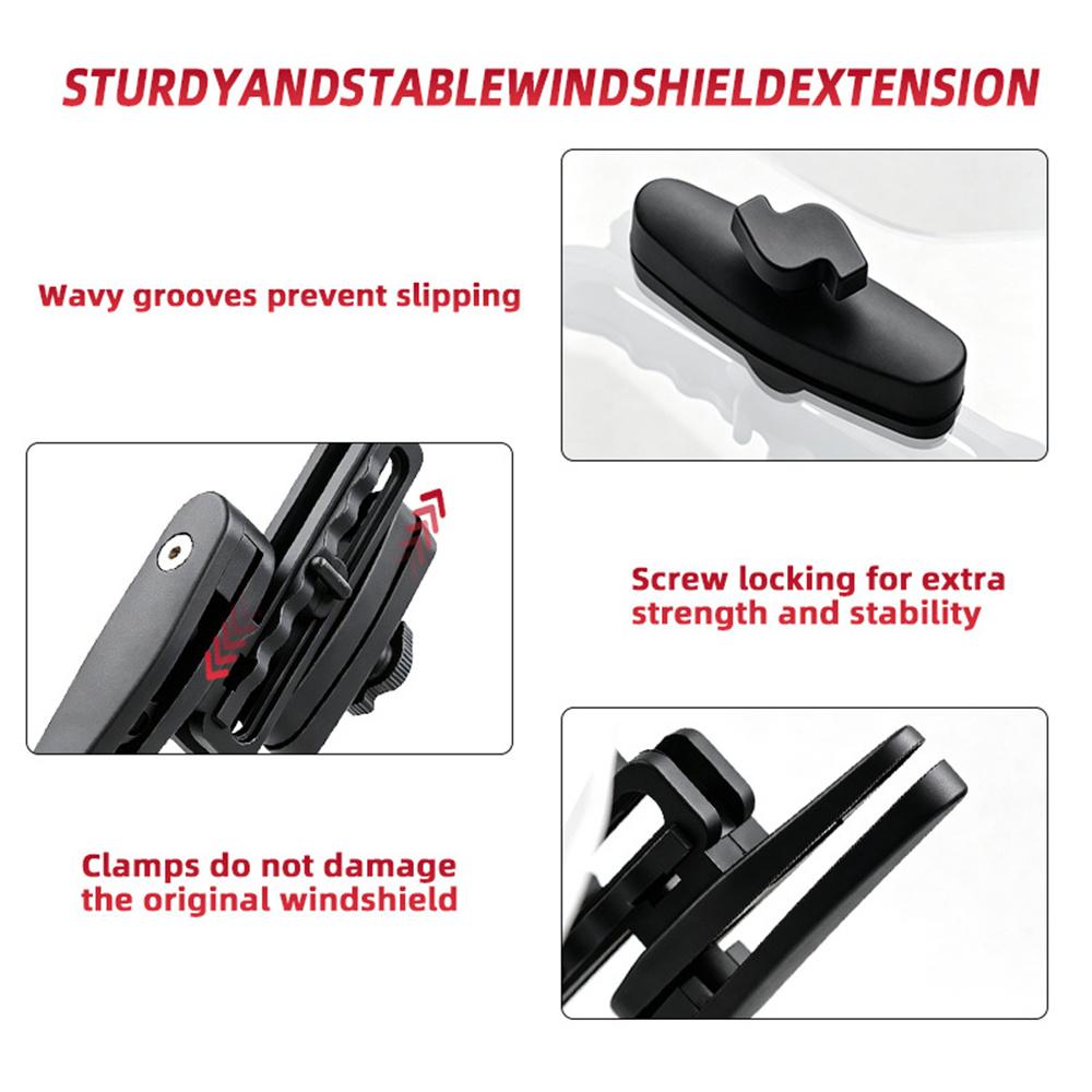 Motorcycle Windshield Extension Adjustable Spoiler Clamp-On Deflector
