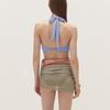 New Swimsuit Women's European and American Solid Color Split Fashion Swimsuit Sexy Beachwear Neck Bikini