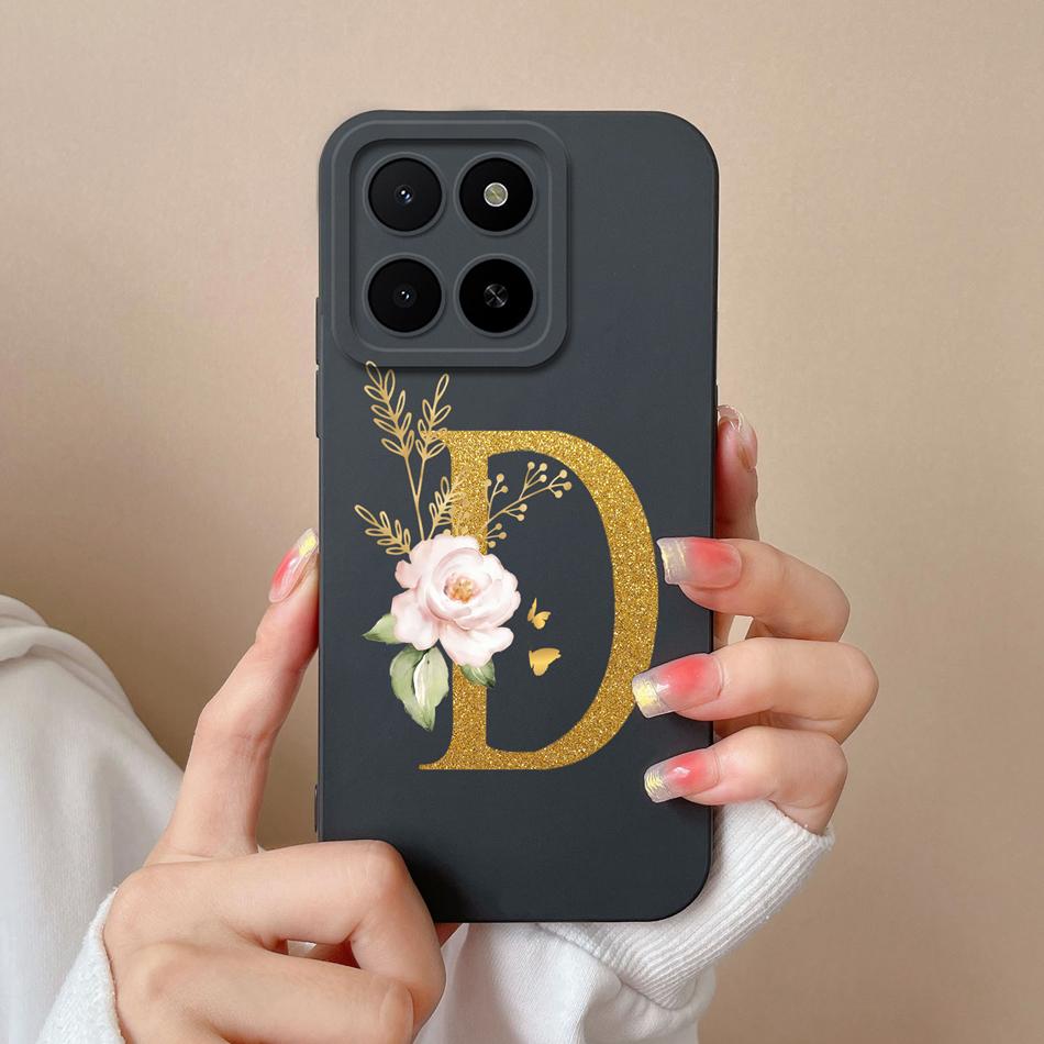 Pro Honor X5B Plus X5 Pouzdro Jednoduché Jméno Písmeno Měkký Hladký Tekutý Silikon Nárazuvzdorný Zadní Kryt Telefonu Pro Honor X 5 X5bPlus Capa