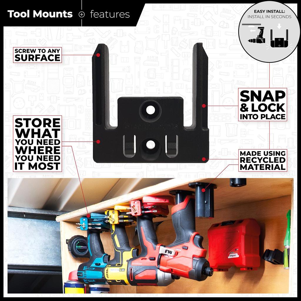 Stealth Mount Tool Mount for Makita LXT Blue (4-pack) TM-MK18-BLU-4
