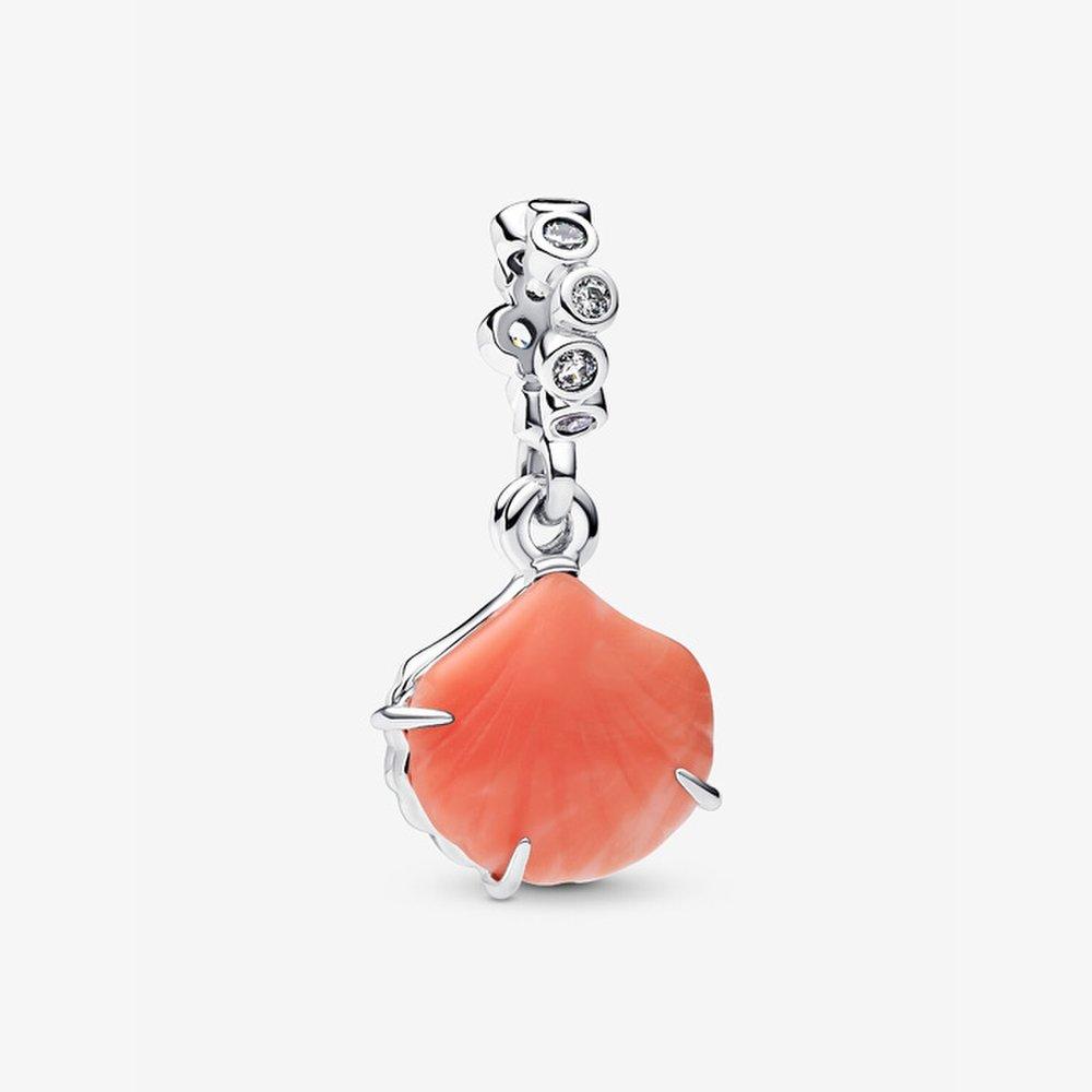 Pandora Coral Colored Shell Double Dangle Charm 793821C01