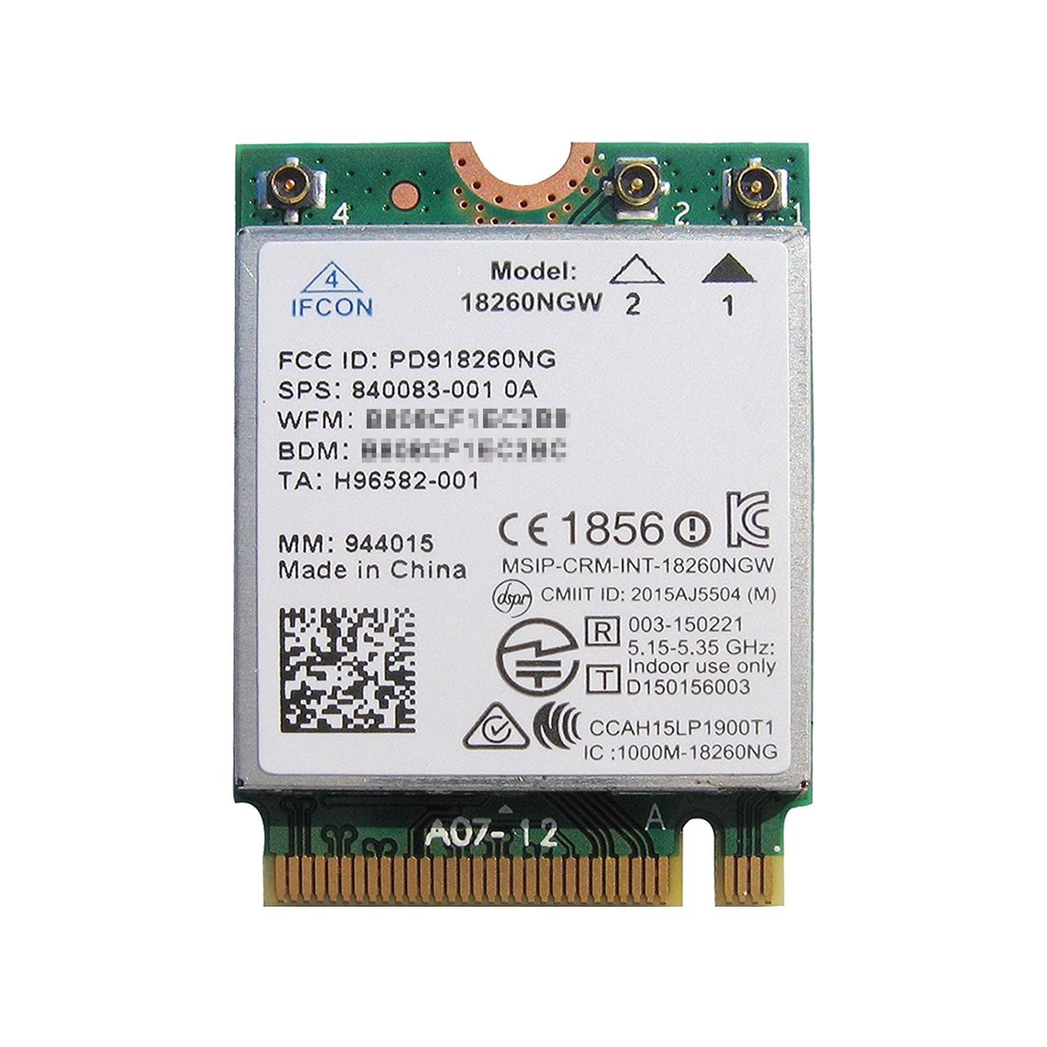

Intel Tri-Band Wireless-AC 18260NGW WiGig (802.11ad/ac/agn) Bluetooth 4.1 Wireless LAN Card 18260NGW