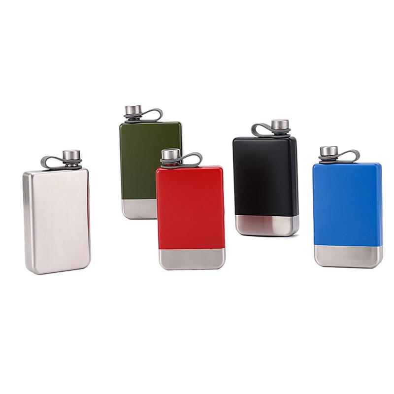 9oz Premium Tragbare Weinflasche Edelstahl Flachmann Kreative Flache Outdoor Spirituosenflasche Auslaufsicher Whiskey Flachmann