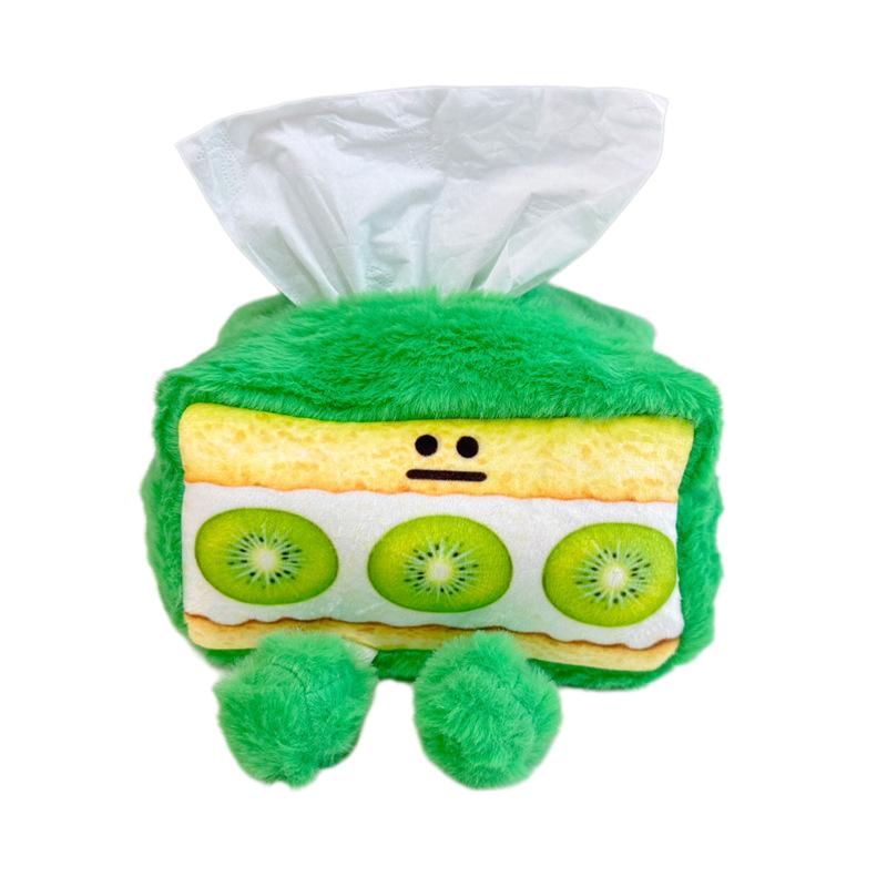 

Cartoon Box Tissue Strawberry Chocolate Sandwich Storage Box Ornaments Desktop Kiwifruit