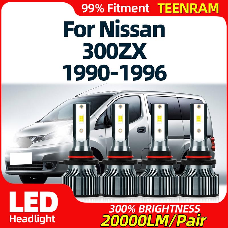 

LED Headlight Bulbs 40000LM High Low Beam Car Lights 6000K Turbo Lamps 12V For Nissan 300ZX 1990 1991 1992 1993 1994 1995 1996 High Beam 2PCS