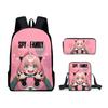 Spy Play House Anime Peripheral Backpack Student School Bag Shoulder Bag Pencil Case Three-Piece Set