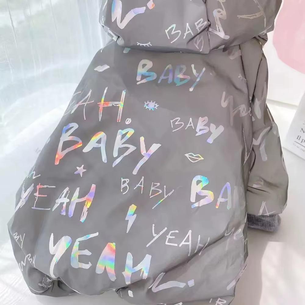 Laser Letters Overalls Winter Dog Jumpsuit Waterproof Pug Teddy Coat Fashion Puppy Jacket Gift