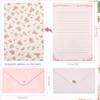 Stationary Paper and Envelopes Set, 36 PCS Lined Stationary Writing Paper with 18 PCS Matching Envelopes, Fresh Floral Style Letter Writing Paper for