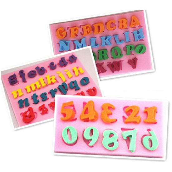 3 Stück Mini Buchstaben Zahlen Silikon Handgemacht Fondant Kuchen Dekorieren DIY Form