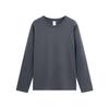 Minimalist Fashion Base Layer Women's Autumn Long-Sleeve Pure Cotton Straight-Shoulder T-Shirt Men's Crew Neck Solid Color Basic Couple's Sweatshirt