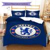 Soccer Chelsea F C Pattern Bedding Set Quilt Cover Pillowcase Home Decor Gift (1 * Duvet Cover + 2 * Pillowcase, Without Core)