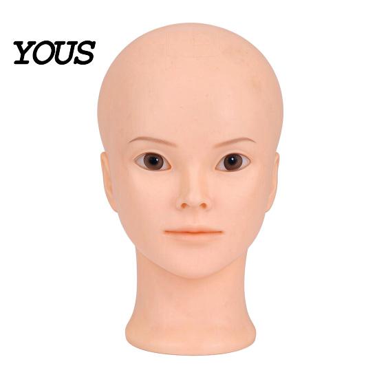 Wig Styling Display Stand Bald Mannequin Head, Male/Female Hair Model, Professional Cosmetology Head Large Circumference Model for Making, Hat Glasses