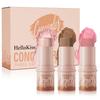 3Pcs Contour Stick Set 3 Colors Contour Stick Makeup Set   Long Lasting Waterproof Concealer Stick Kit  Cream Blush Highlighter Bronzer Pen