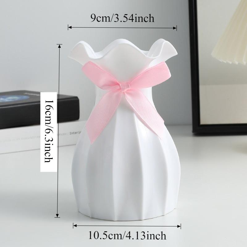 Moderne Plastik-Blumenvase Wasserwellen-Blumentopf 1/2 Stück Körbe Ästhetische Raumdekoration Wohnzimmerdekorationen Ornamente Jarron