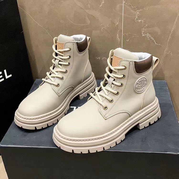 2024 Autumn/Winter Unisex High-Top Martin Boots - Korean Style Warm Leather Casual Shoes