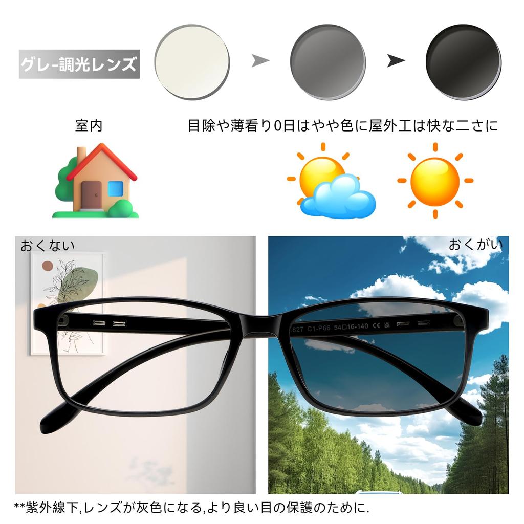 Dollger Photochromic Blue Light Blocking UV UV for Men and Women Sunglasses, Glasses, Protection, Non-Prescription, Lightweight, Protection, Unisex,