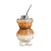 Tazza in Vetro Orsetto Cartone Animato Carino - Alto Borosilicato per Caffè, Acqua, Succo, Tè al Latte