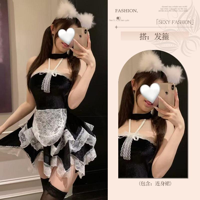 Sex lingerie fun female abstinence uniform sexy pajamas qqny maid dress nightdress couple love fun clothes