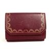 Garland De Cartier Wallet Compact Wallet Trifold Wallet Leather Wine-red