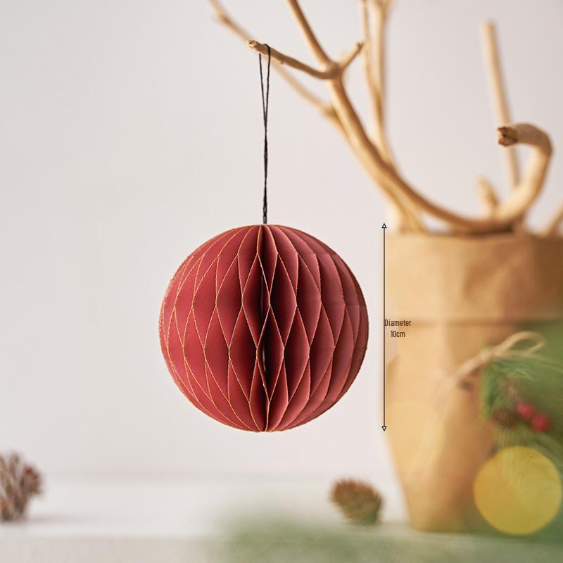 Irregular Shape Paper Honeycomb Christmas Tree Ornaments - Small Pendant & Honeycomb Ball Decor.