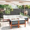 VidaXL Garden Lounge Set 10 Pieces with Cushions, Cream Wood, Acacia and Rope 3057892
