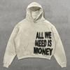 Fashion Women's Hoodies Retro Letter Graffiti Print Girl Daily Casual Pullover Spring And Autumn Long Sleeve Sweatshirt Women's Oversized Top Clothing