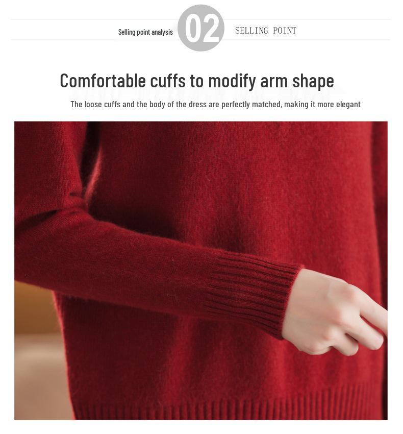 Women's 2025 Autumn/Winter Soft Knit Half-High Collar Pullover Sweater, Loose Fit and Warm.