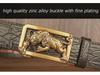 New Tiger Zodiac Automatic Buckle Men's Crocodile Pattern Cowhide Belt