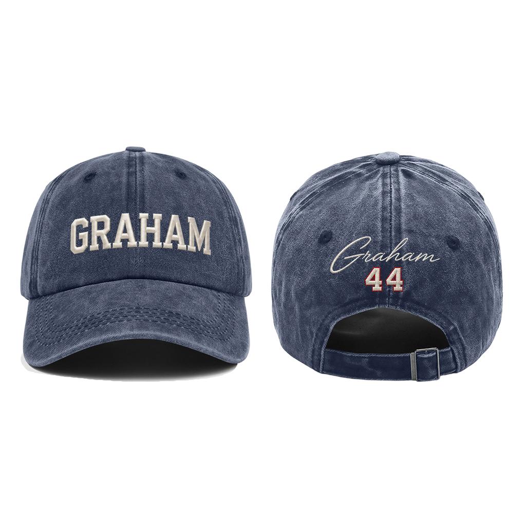 Washed Cotton Baseball Cap Vintage Soft Top Adjustable Strapback Hat Embroidered Lettering Distressed Look Classic Design