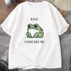 Funny Rage Consumes Me Frog Vintage T Shirt Women Tee Nature Lover Silly Frog Retro T-Shirt Women Men Clothing Short Sleeve Tops