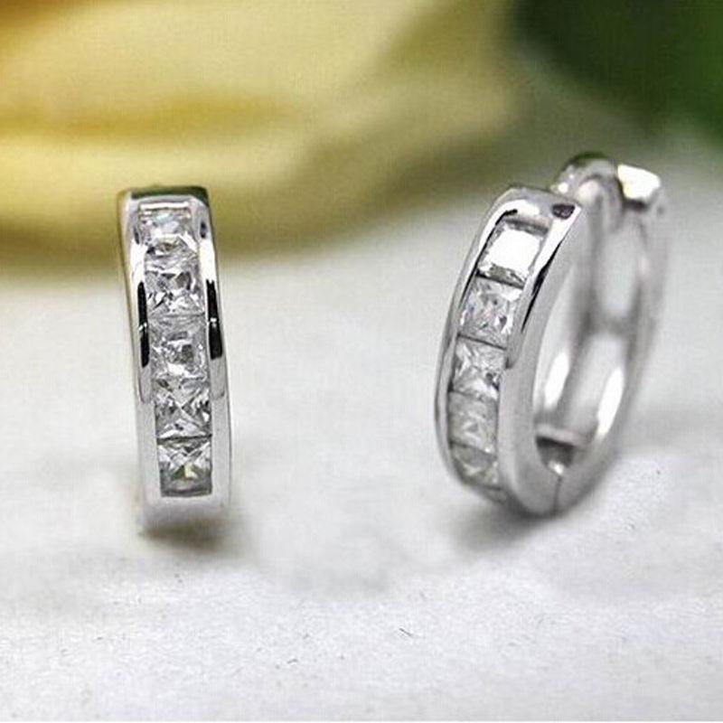 925 Sterling Silver Zircon Buckle Earrings For Women Fashion Exquisite Student Girlfriend Jewelry Accessories Party GiftGood product
