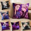 Y-Yuri On Ice Pillow Case Anti-dustmite Pillowcase Invisible Zipper Silky Short Plush Sofa Cushion Cover