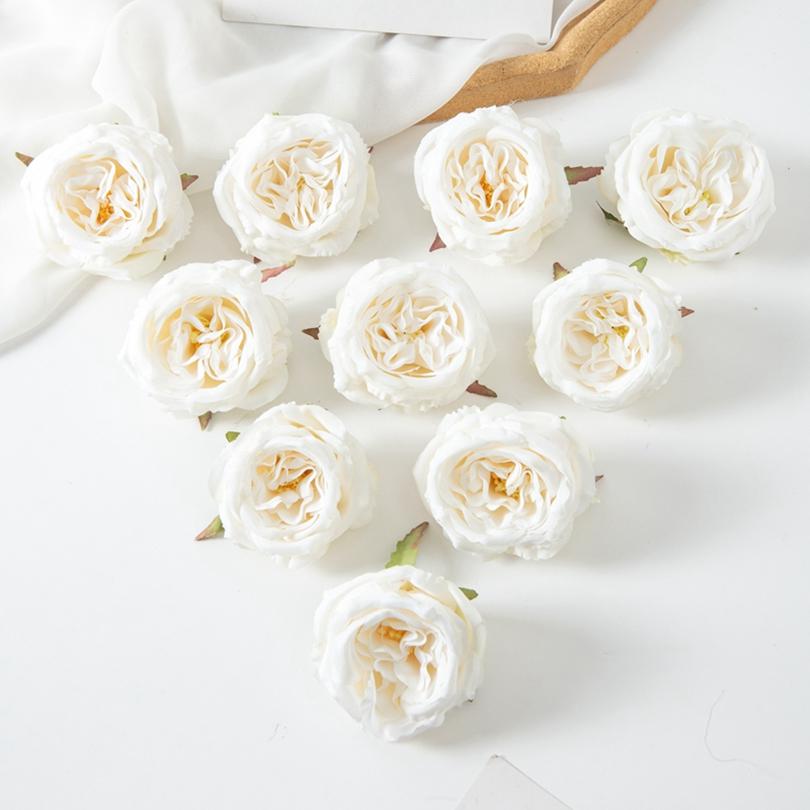 

Шелковые пионы Искусственные цветы Стена для дома Вечеринка Свадьба Комната Декор Цветочная композиция Букет роз Аксессуары Фестивальный венок 10PCS белый