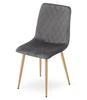 Turin Chair - Dark Grey Velvet / Wood-Coloured Legs X 2