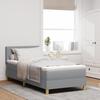 VidaXL Lit Box Spring with Mattress & Light Grey LED 90x200 Cm In Fabric 3342485