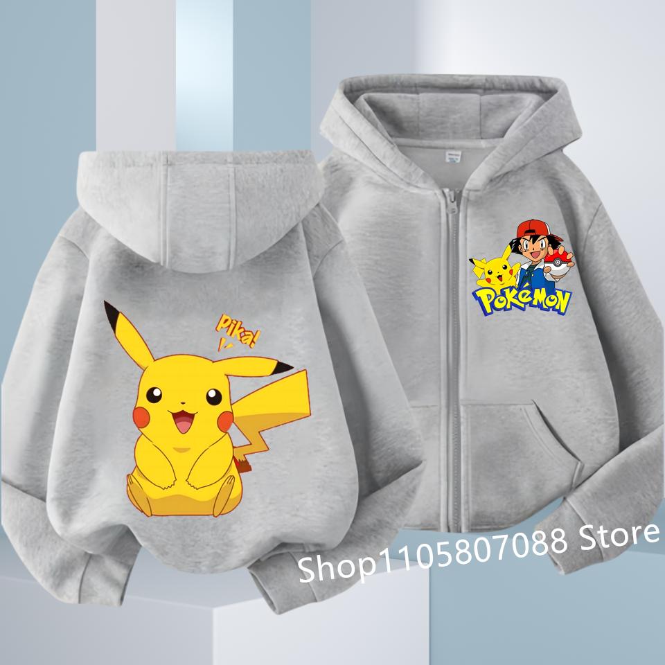 Boys Girls Fashion Streetwear Kids Zip Up Hoodie Jacket Japanese Anime Printed Zipper Sweatshirt Casual Coat
