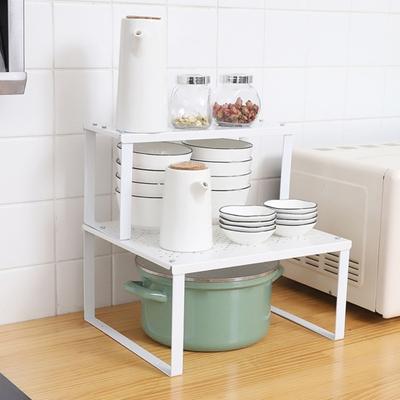 Kitchen Storage Rack Stable Stackable Large Platform Cabinet Organizer Shelf Countertop Sundries Holder Pantry Spices Plate Desk Book Storage Shelf