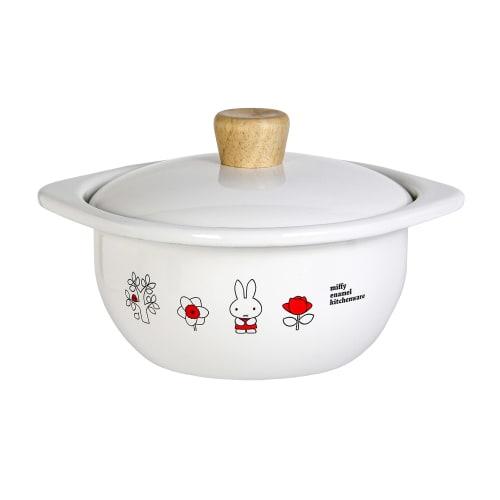GoodPlus+ Emile Miffy Enamel Cocotte (15cm) - Acid and Alkaline Resistant, Odor-Resistant, Induction Compatible, Dick Bruna