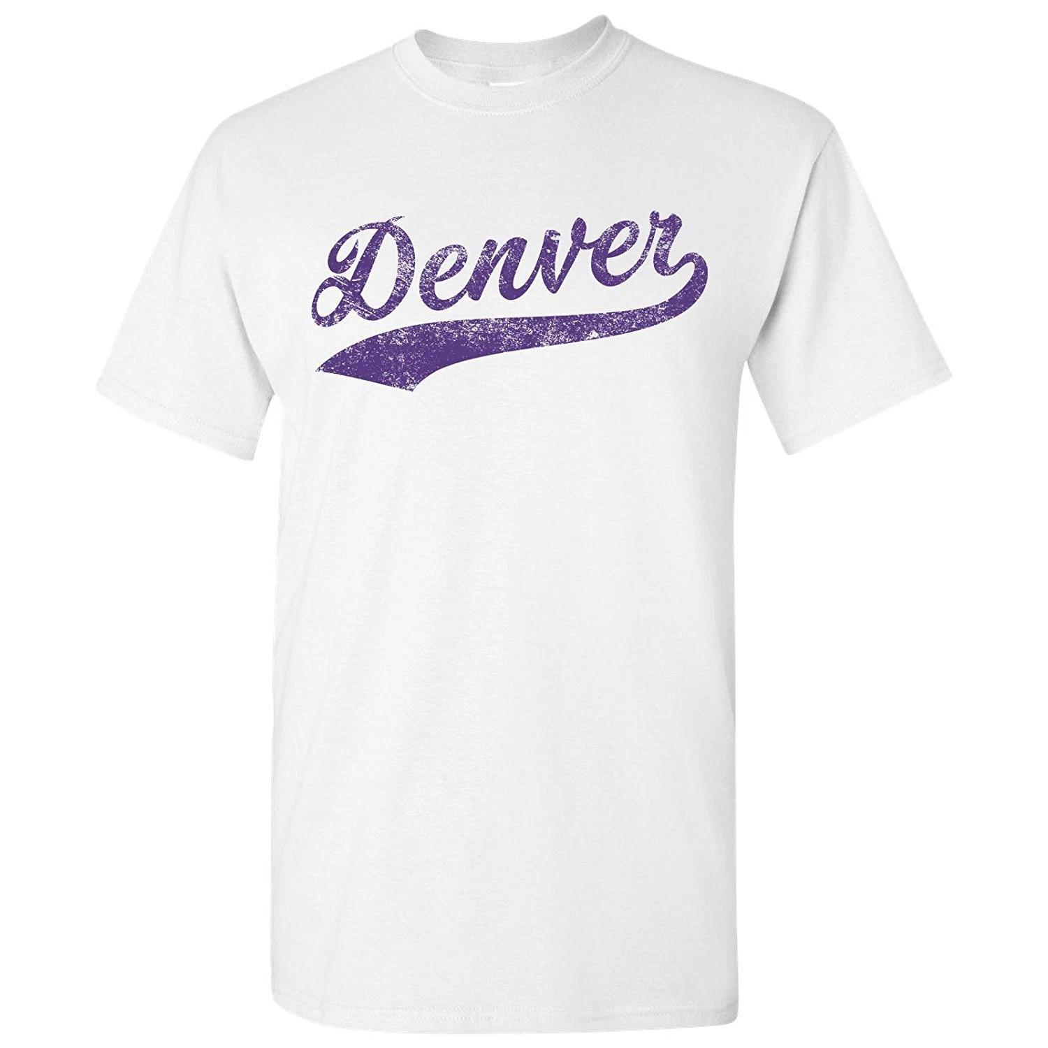 Denver City Baseball Script - Baseball, Home Run Men s T-Shirt - White XL