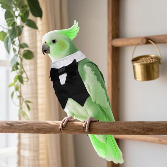 Pappagallo Smoking Uccelli Abito da Lavoro Uccelli Gentiluomo Costume Cosplay Abbigliamento Formale con Papillon per Pappagalli Parrocchetto Abbigliamento da Festa di Natale