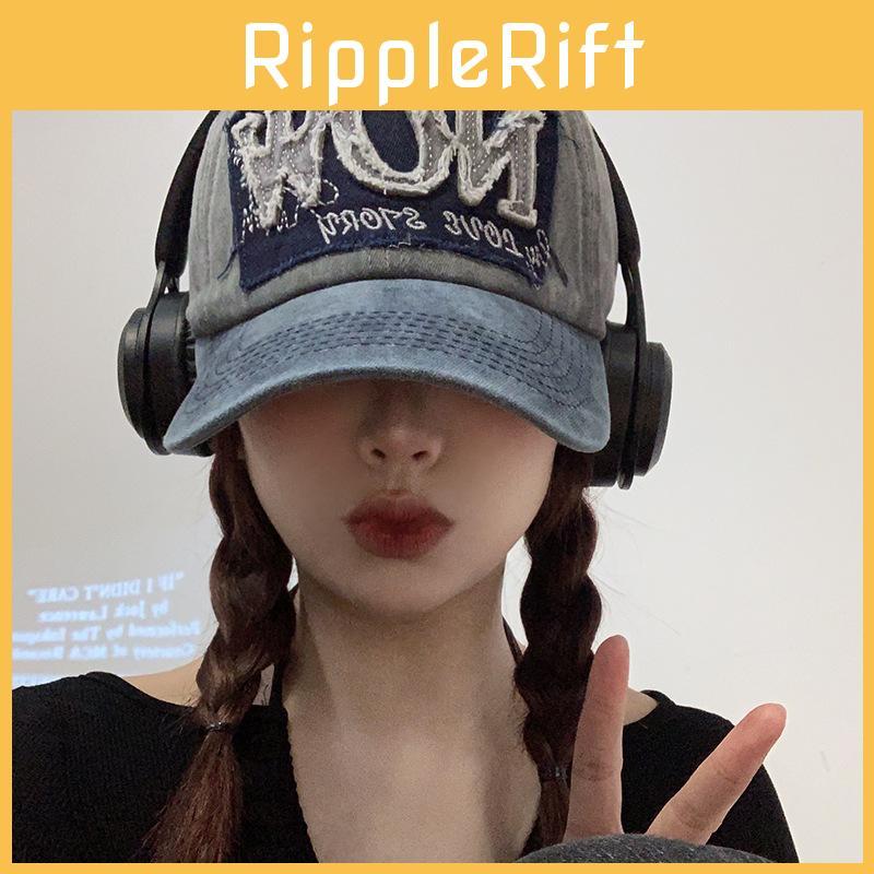 Distressed Denim Baseball Hat With Wide Brim For Stylish Spring Summer Look