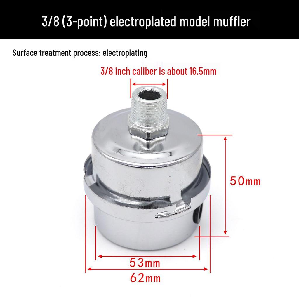Oil-Free Air Compressor Kit: Direct-Coupled Pump, Silencer Muffler, Air Filter & Element.