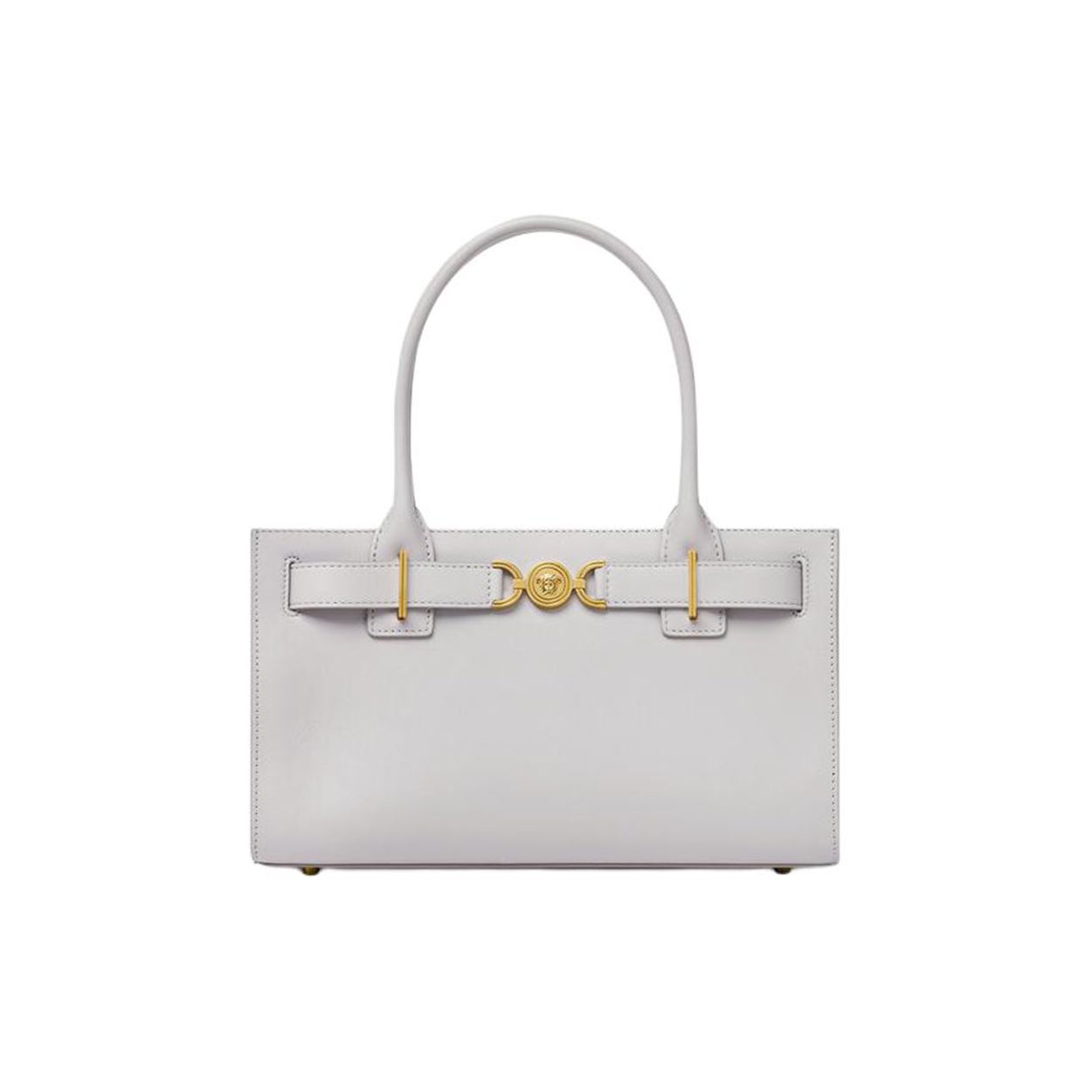 

Versace Medusa 95 Logo Embossed Magnetic Closure Grain Leather Tote Bag Women Tote Bags Gray White 1013168-1A10795-1E98V Basic Set (Bag+Dust Bag)