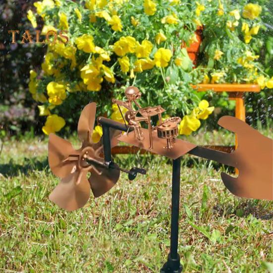 Moară de vânt pentru toboșari, decorațiuni de grădină, rezistente la intemperii, lucrate manual în metal, percuționist, moară de vânt muzicală, statui, ornament