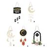 Religious Holiday Decoration Cultural Event Ornament Elegant Wood Moon and Star Hanging Pendant for Home and Mosque Use