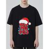Christmas T Shirt Black Santa Hat Ded Moroz Text Print Holiday Party Wear