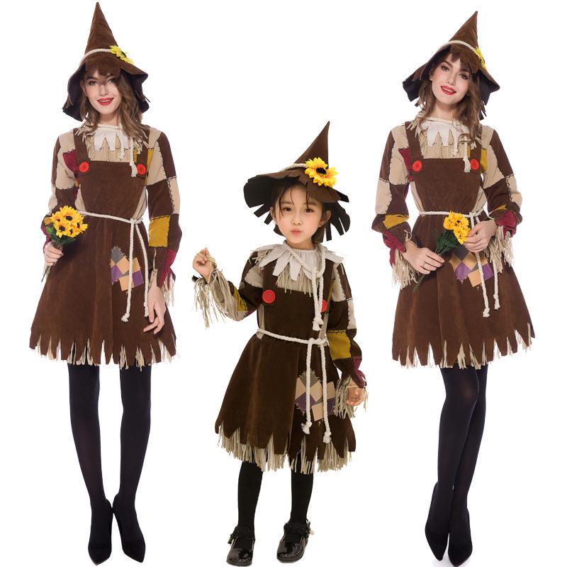 Halloween-Vogelscheuchen-Kostüm für Erwachsene & Kinder - Zauberer von Oz Maskenball & Theater